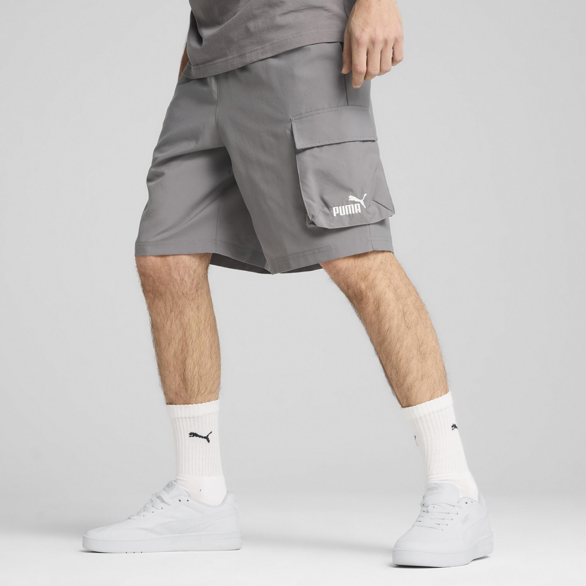 Puma Essentials No.1 Logo 9" Gewebte Cargoshorts Herren | Mit Plain | Cast Iron | Größe: M