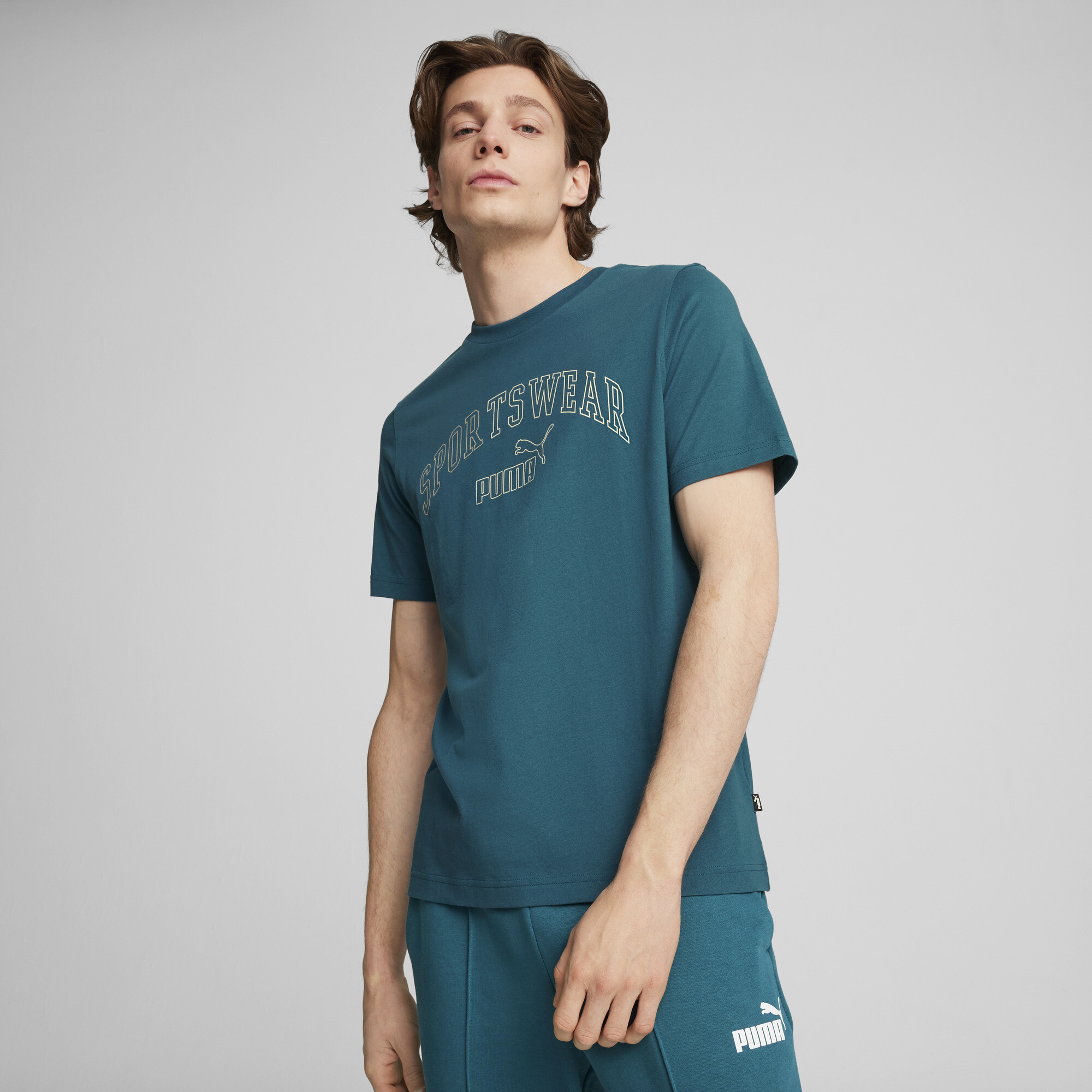 Puma ESS+ LOGO LAB Gradient T-Shirt Herren | Mit Plain | Cold Green | Größe: XS