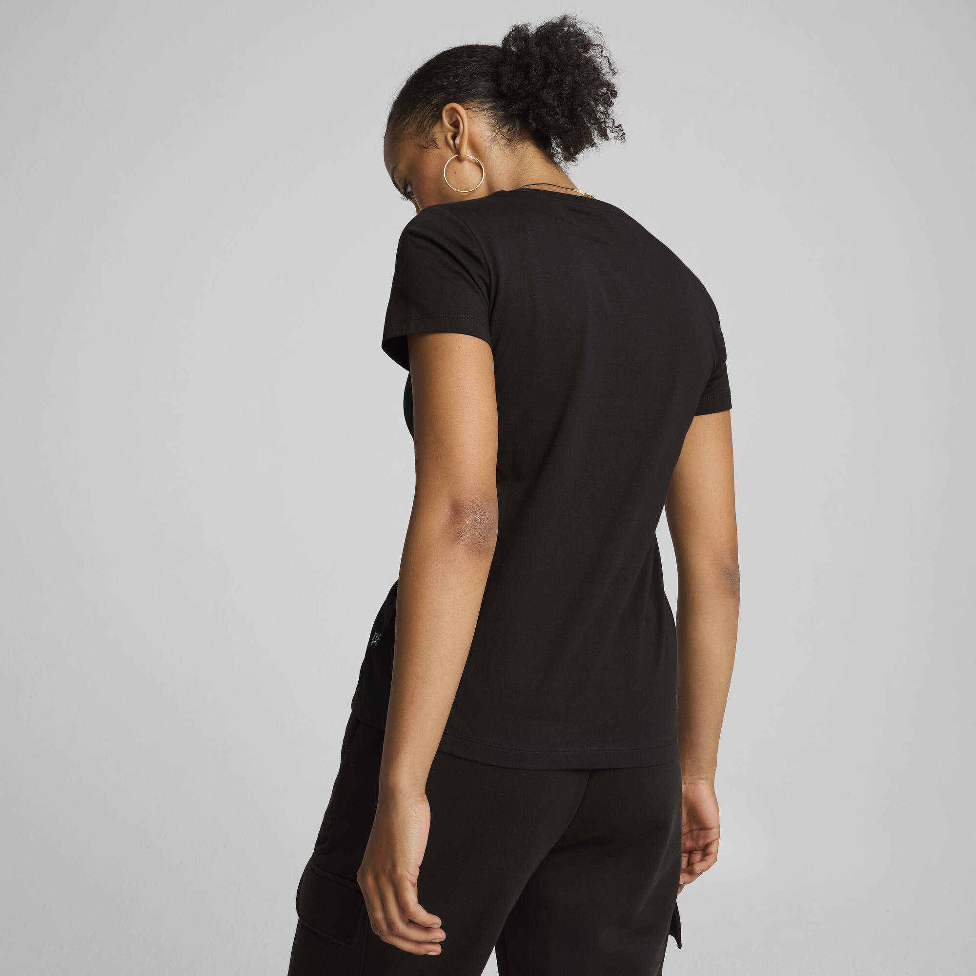 Women's Puma ESS+ LOGO LAB T-Shirt, Black, Size S, Clothing