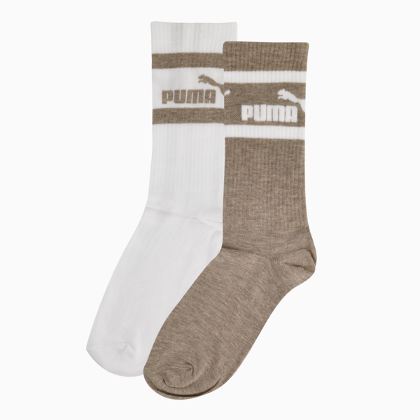 Mens 2 Pk No.1 Logo Sock, PUMA White-Camel, large-ZAF