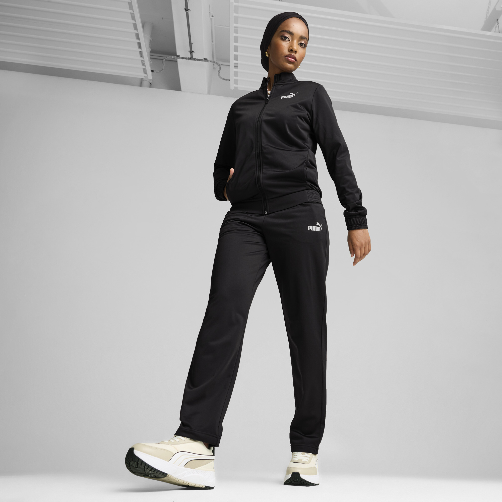 Women's Puma Poly Tracksuit, Black, Size L, Clothing