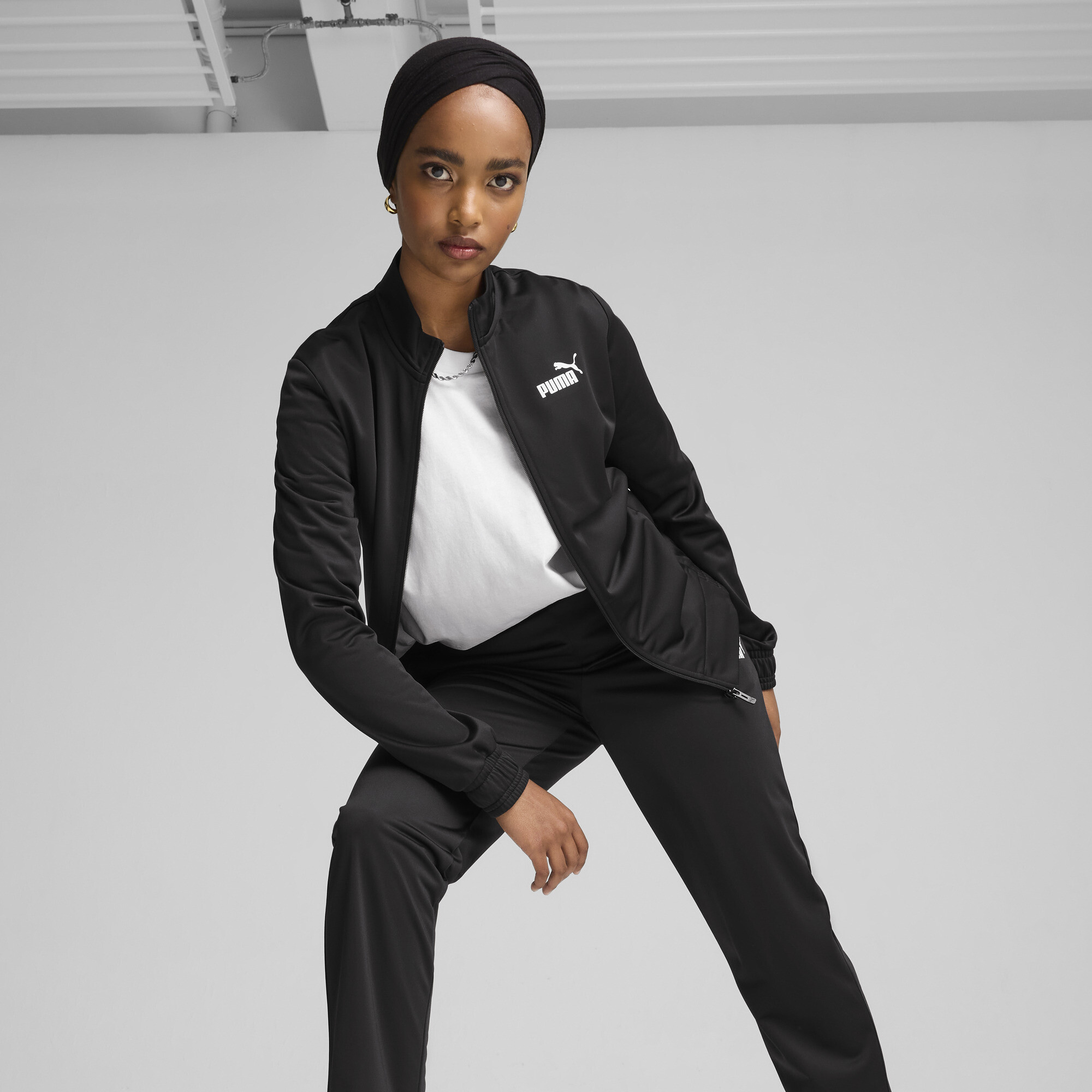 Women's Puma Poly Tracksuit, Black, Size L, Clothing