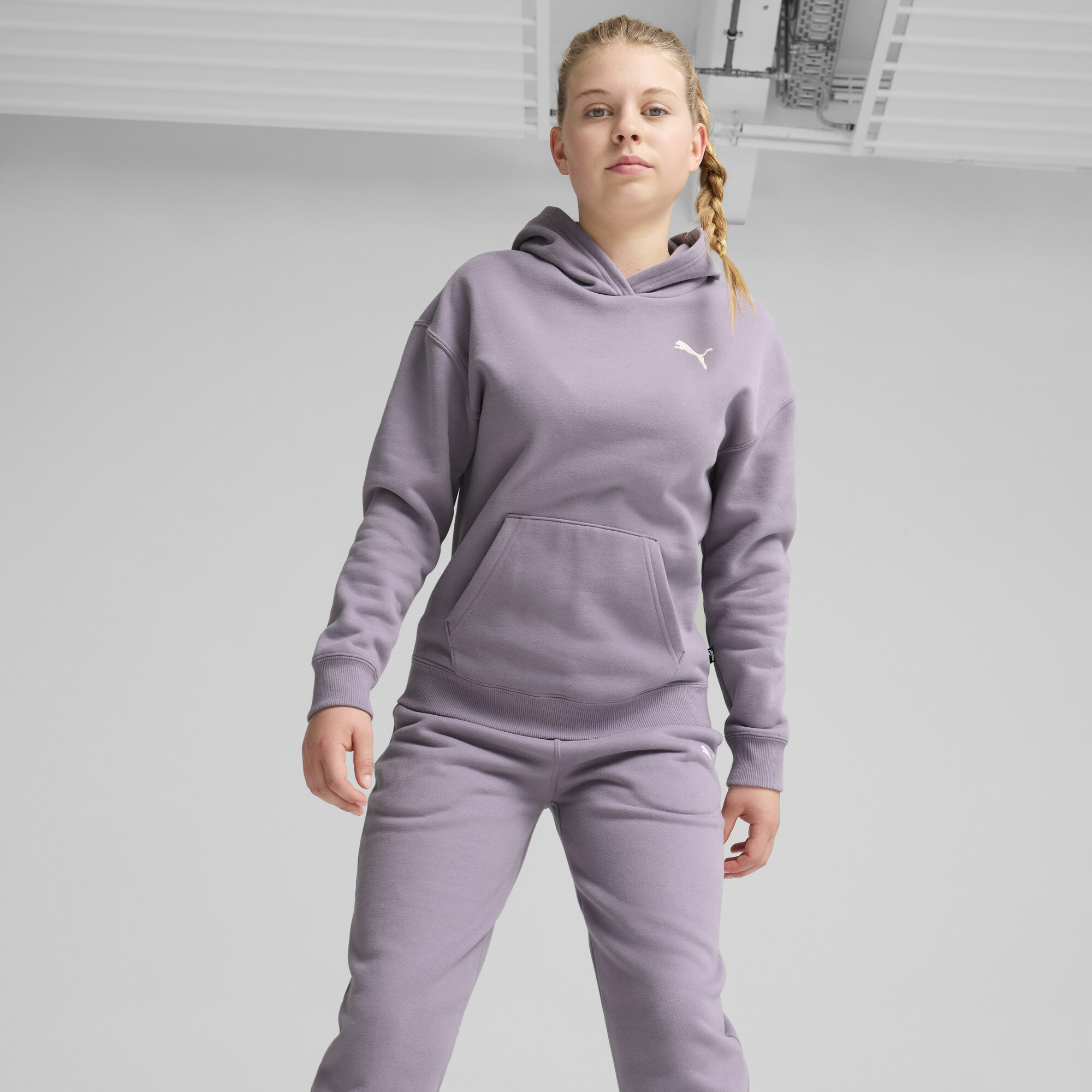 Women's Puma Loungewear Suit Youth, Purple, Size 15-16Y, Clothing