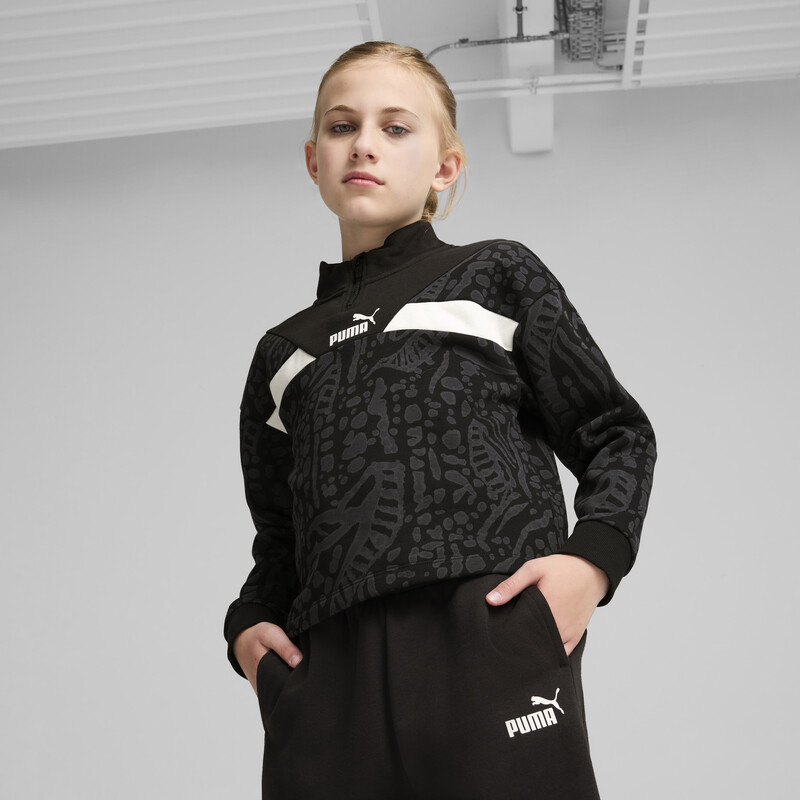 

PUMA HYPERNATURAL Youth Printed Half-Zip Relaxed Fit Sweatshirt