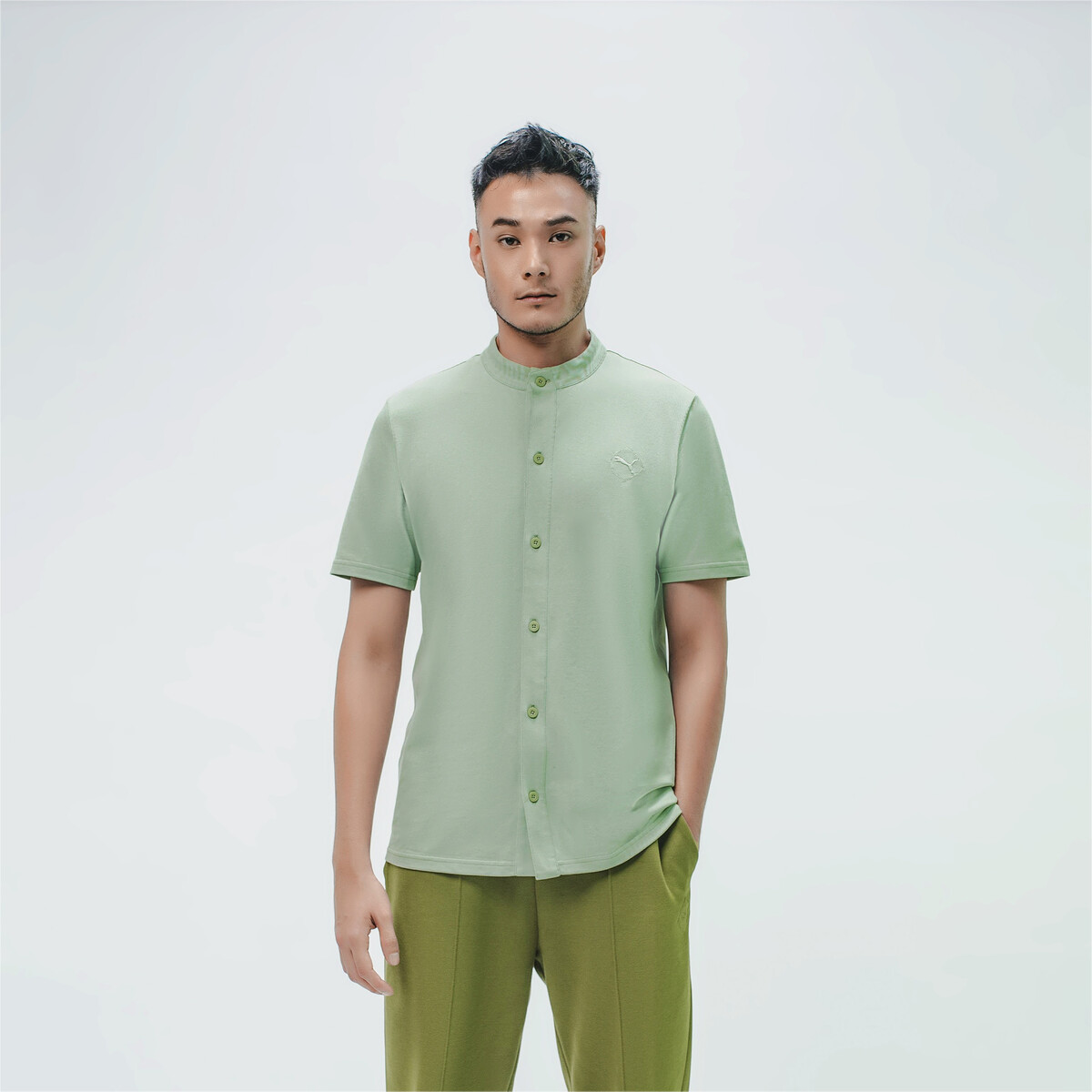 PUMA CLASSICS Pique Shirt in Pure Green, Small