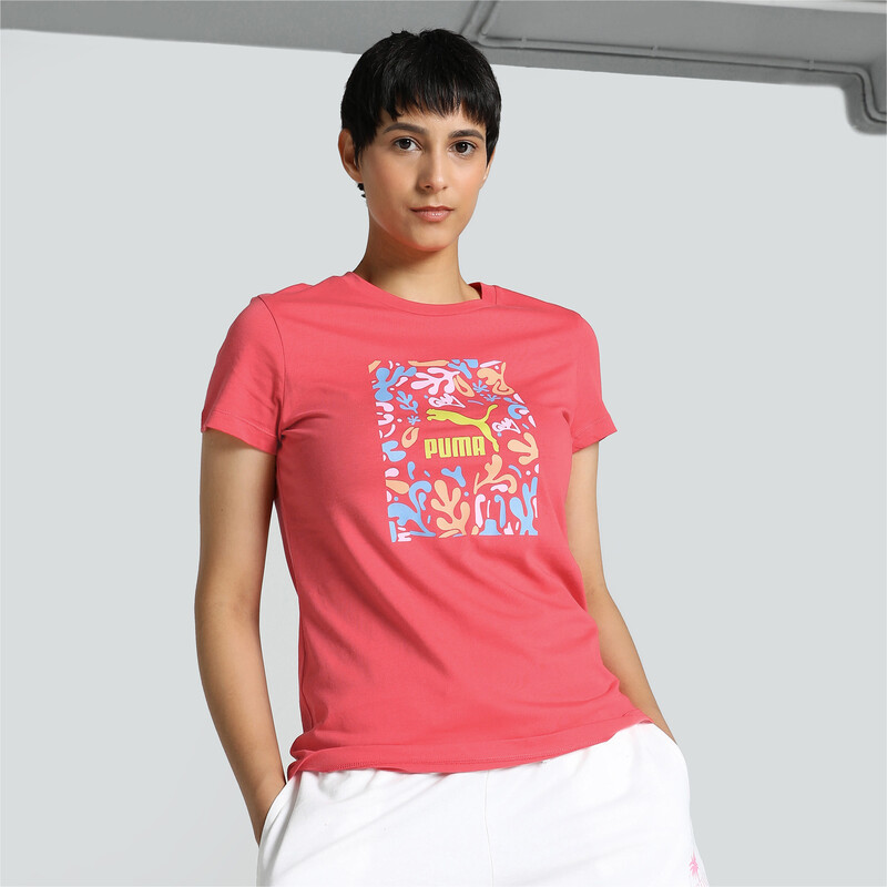 Women's PUMA Classics Graphic T-shirt in Red size M