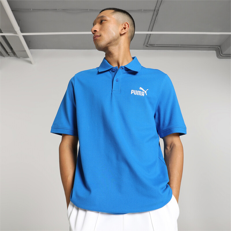 Men's PUMA Pique Polo in Blue size M