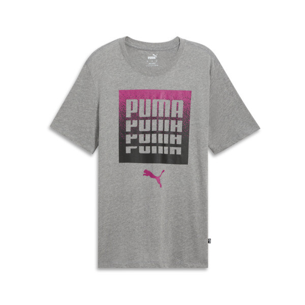 Puma Graphics Dissolve Men's T-shirt In Medium Gray Heather