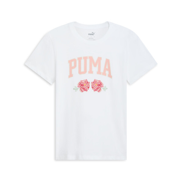 Puma Floral Faux Embroidery Women's T-shirt In White