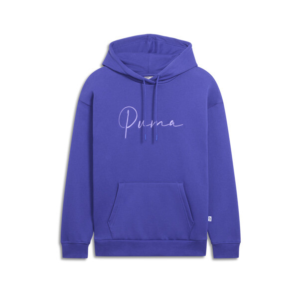Shop Puma Script Logo Women's Hoodie In Lapis Lazuli