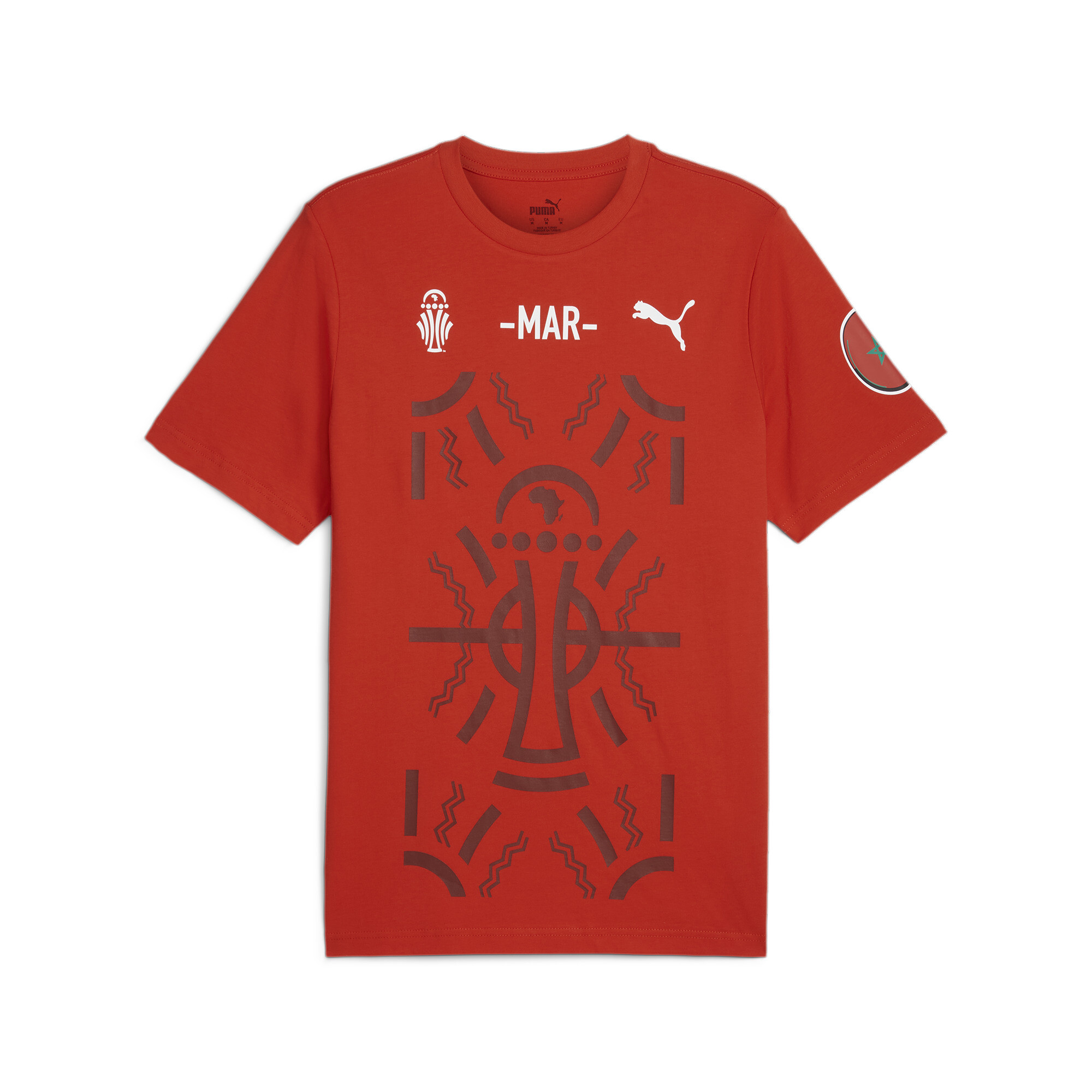 Men's Puma Morocco's Tee Total Energies CAF Africa Cup Of Nations 2023, Red, Size L, Sport