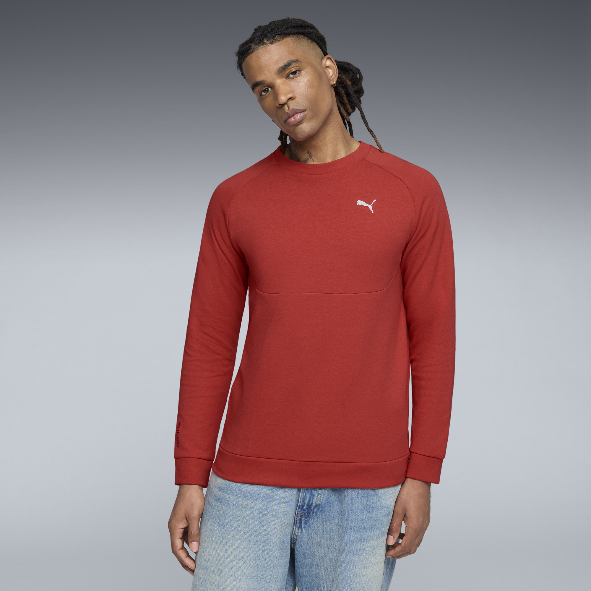 PUMATECH Men's Crew Sweatshirt in Red, Size M