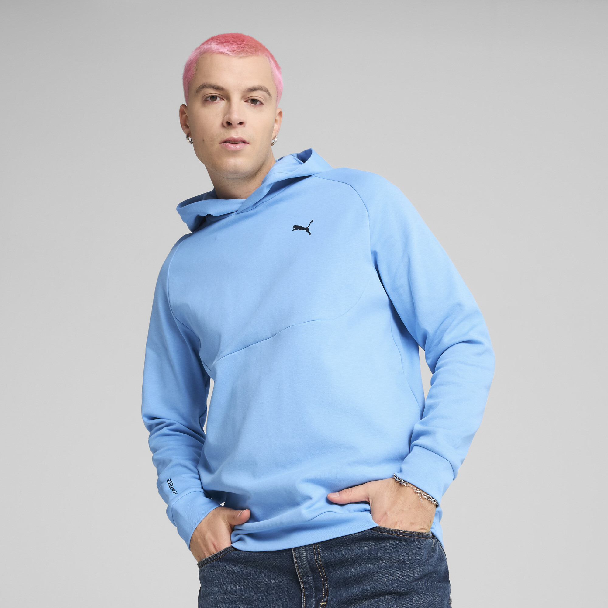 PumaTECH Hoodie Herren | Mit Plain | Light Blue | Größe: XS