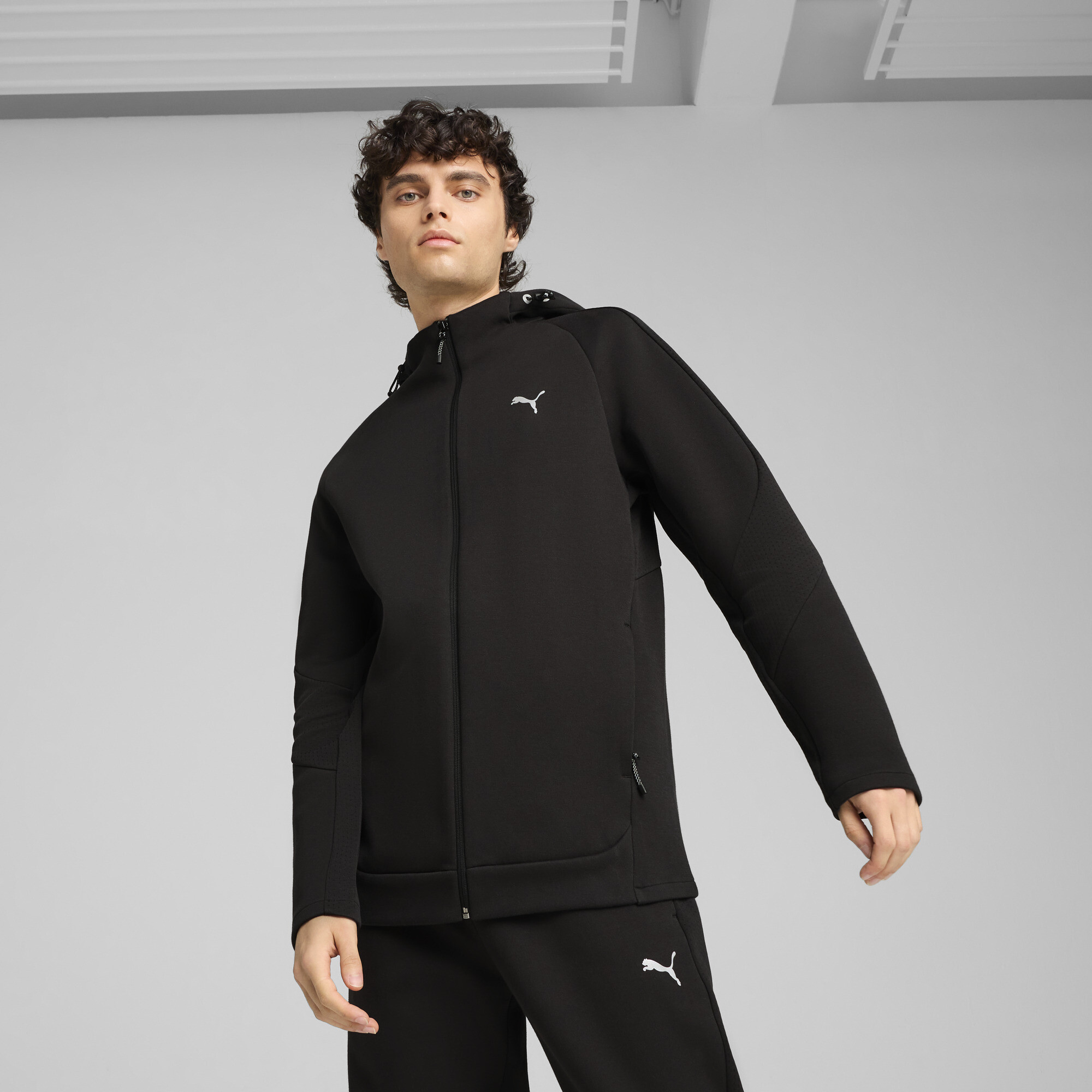 Puma EVOSTRIPE Kapuzenjacke Herren | Mit Plain | Black | Größe: S