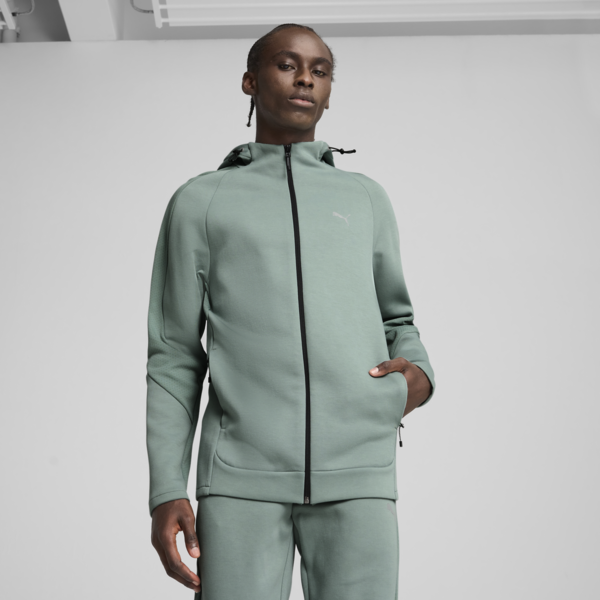 EVOSTRIPE Full-Zip Hoodie Men, Green Moon, large-ZAF