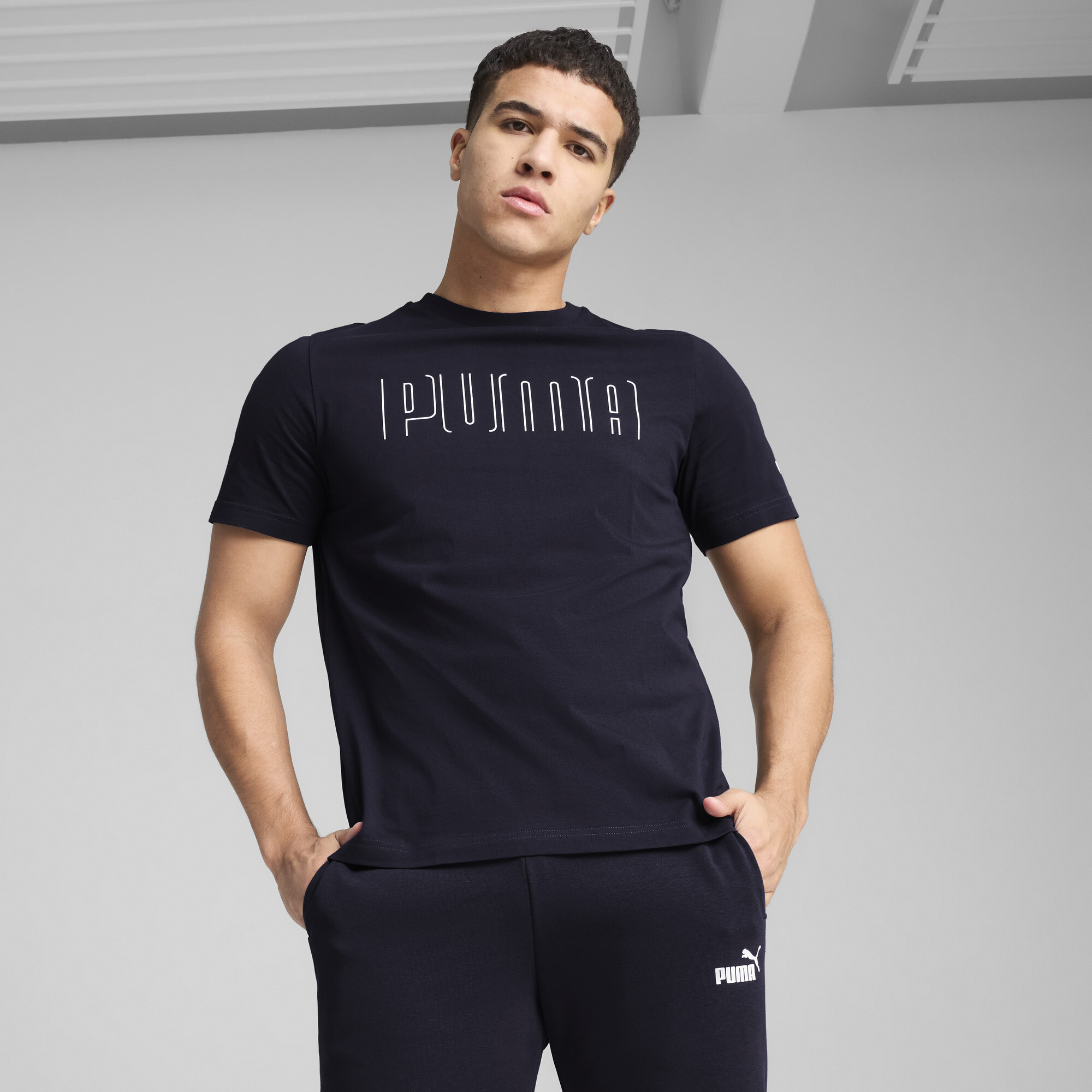 Puma Sport Graphic T-Shirt Herren | Mit Plain | New Navy | Größe: S