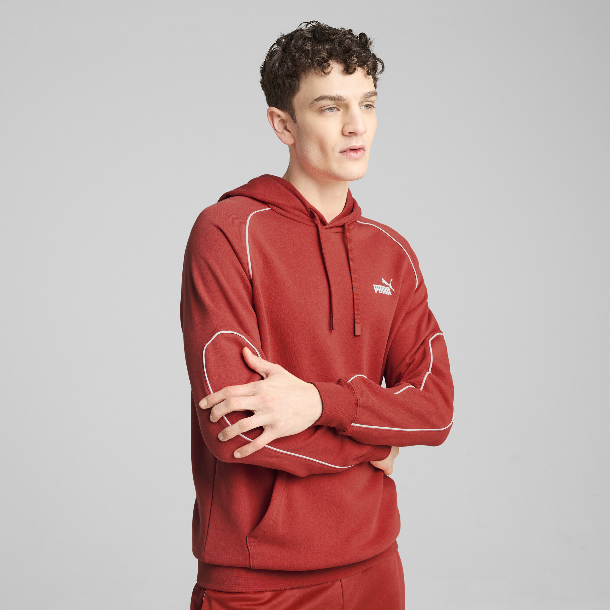 Puma Sport Hoodie Herren | Mit Print | Red Fire | Größe: S