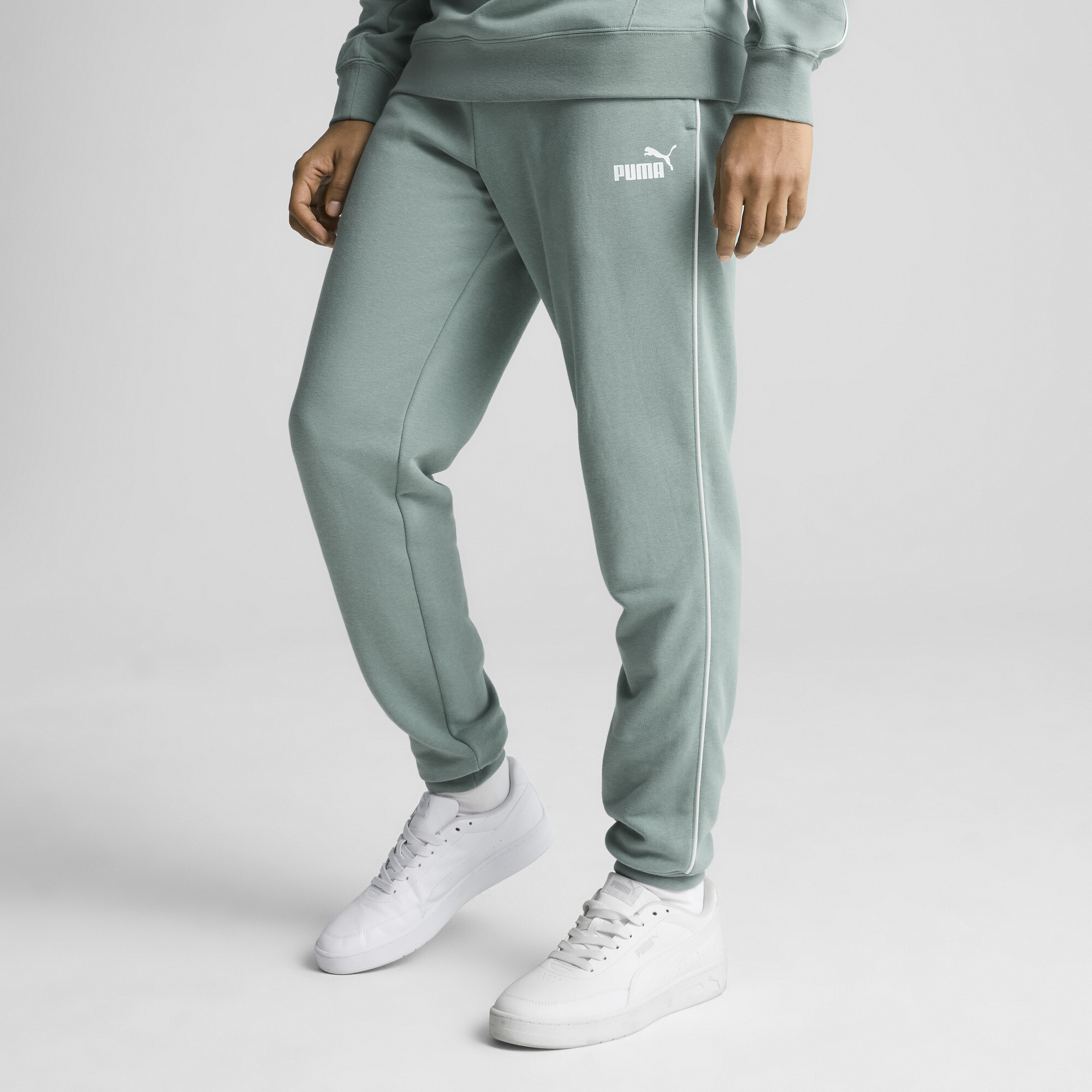 Puma Sport Jogginghose Herren | Mit Print | Green Moon | Größe: S