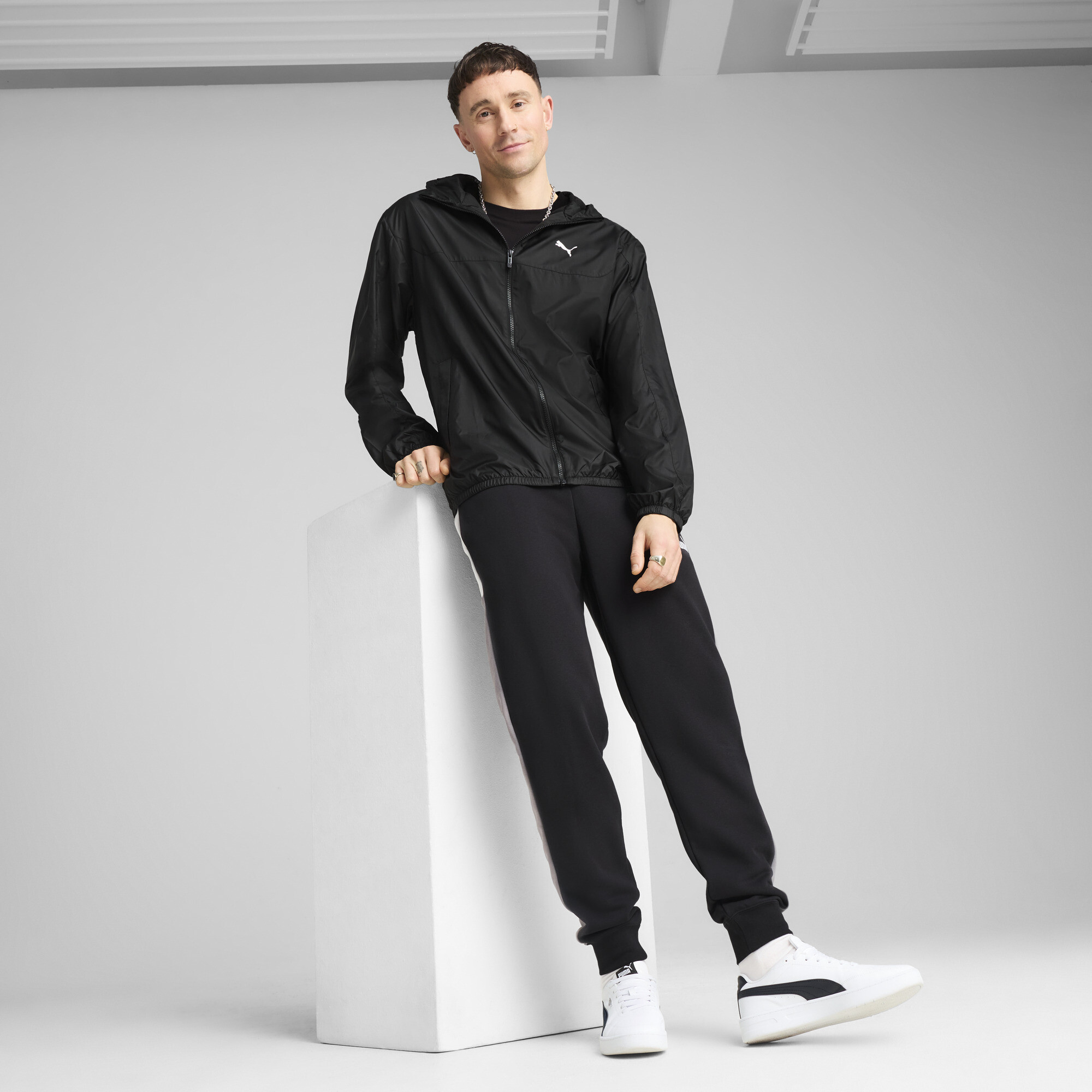 PUMA Essentials windjack met normale pasvorm voor Heren, Zwart, Maat XL thumbnail 6