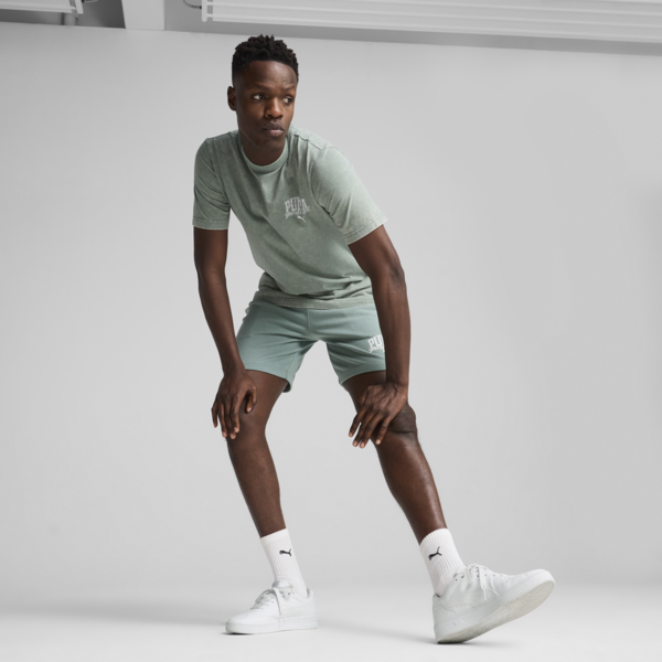 PUMA Class Washed Tee Men, Green Moon, large-ZAF