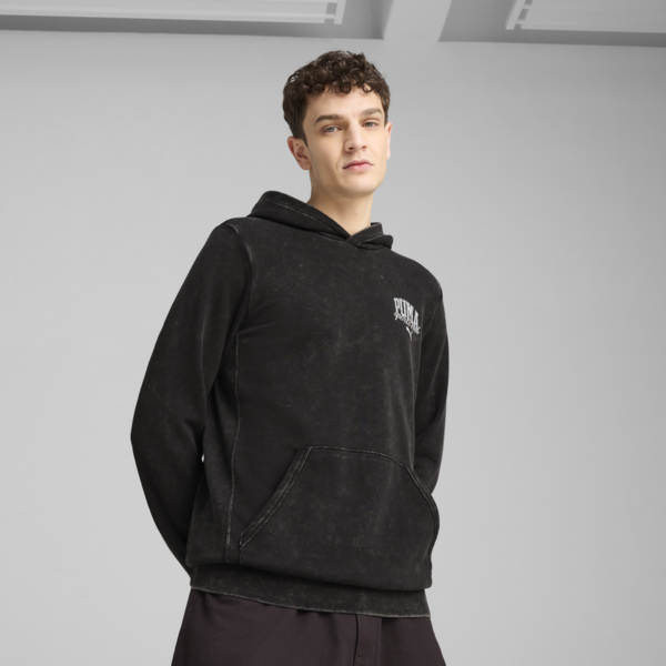 PUMA Class Washed Hoodie Men, PUMA Black, large-MEX