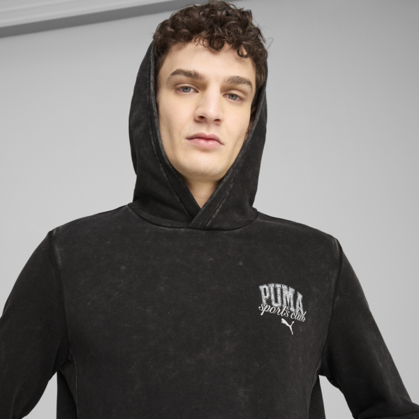 PUMA Class Washed Hoodie Men, PUMA Black, large-MEX