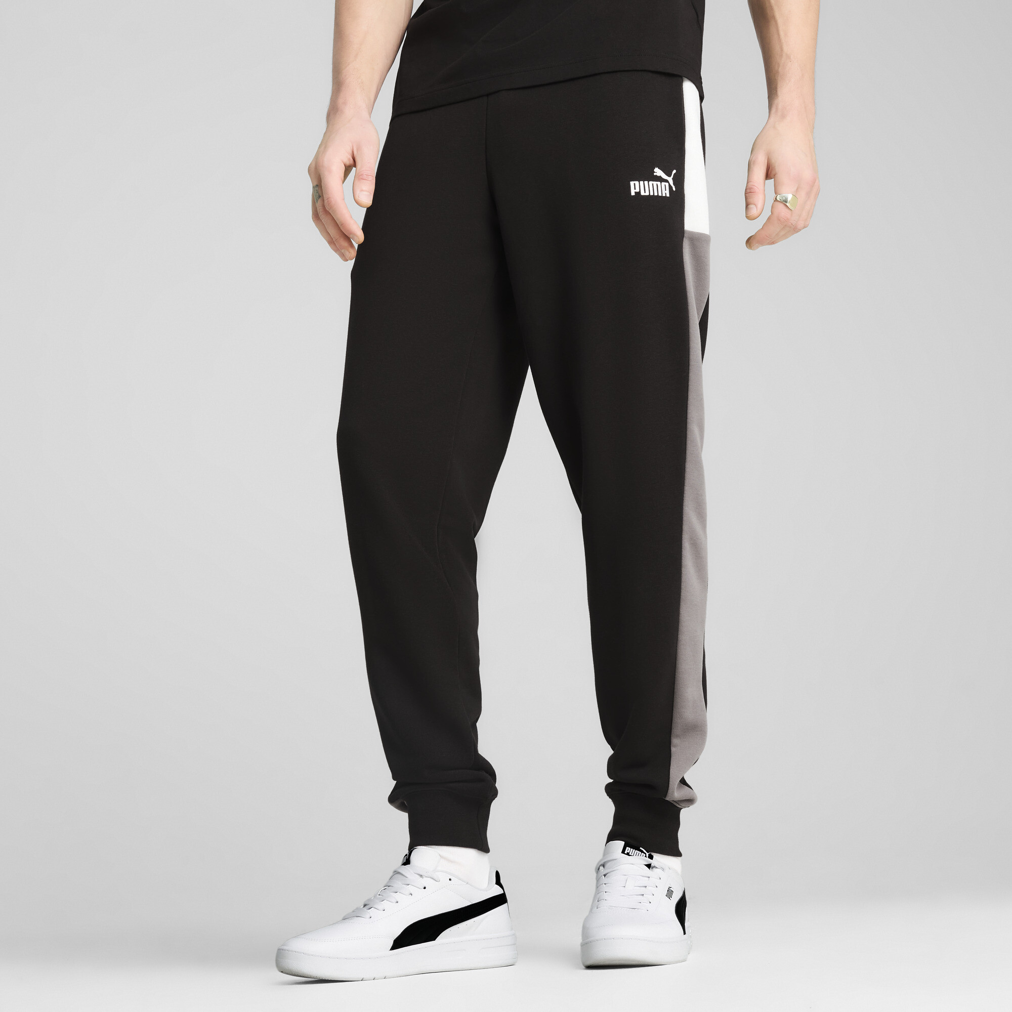 Puma Essentials Block Sweatpants Men In Black
