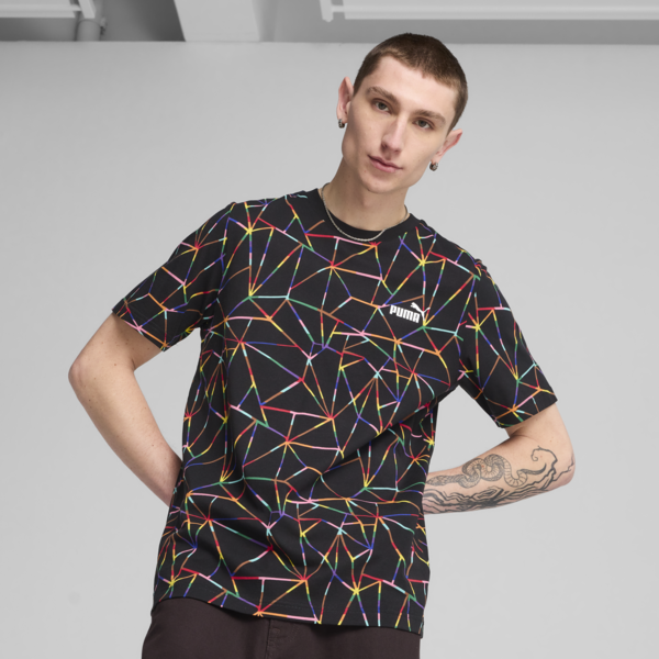 Playera estampada Love United para hombre, PUMA Black, large-MEX