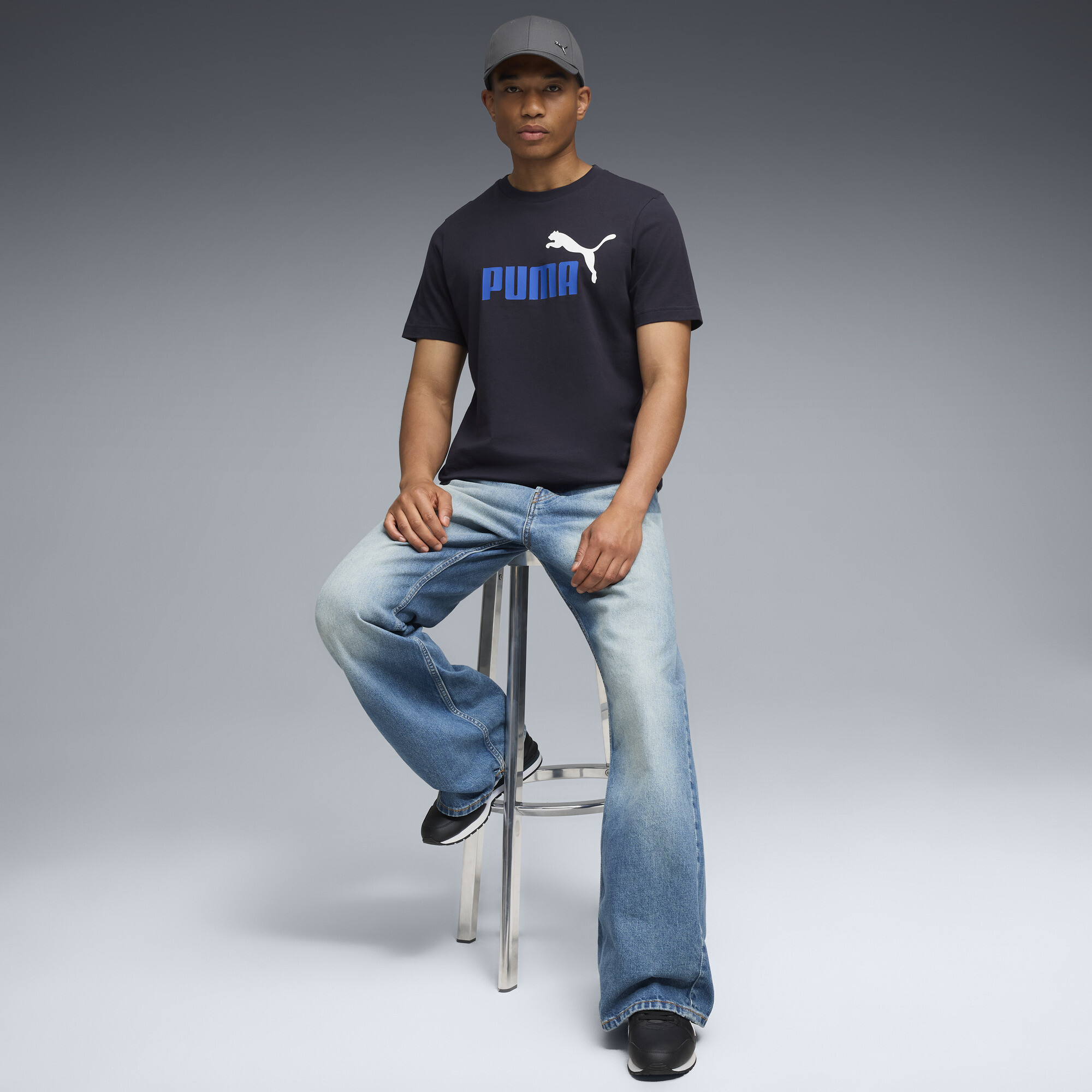 PUMA Essentials 2 Colour No. 1 Logo T-shirt voor Heren, Blauw, Maat L thumbnail 4