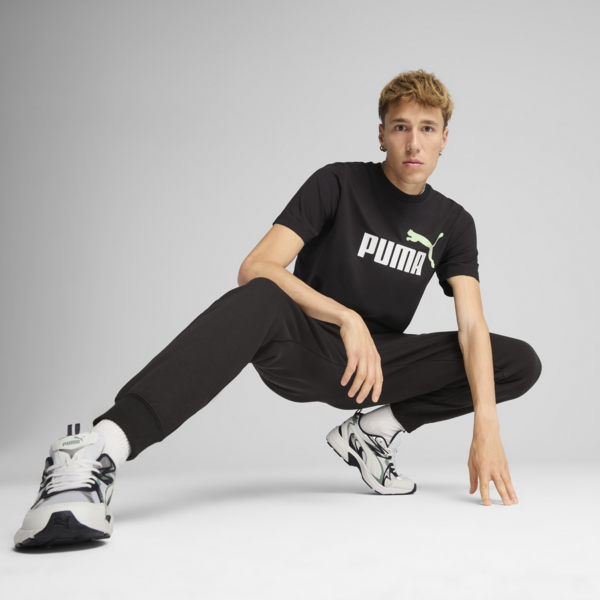 Essentials 2 Colour No. 1 Logo Tee Men, PUMA Black-Spring Fern, large-MEX
