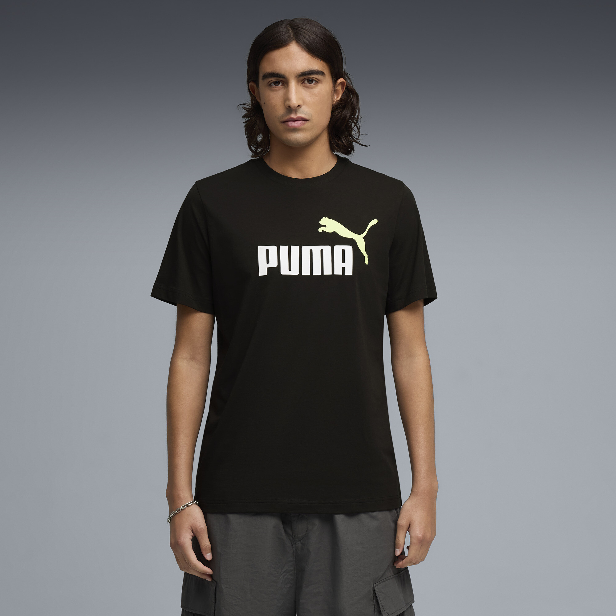 PUMA Essentials 2 Colour No. 1 Logo T-shirt voor Heren, Zwart, Maat L