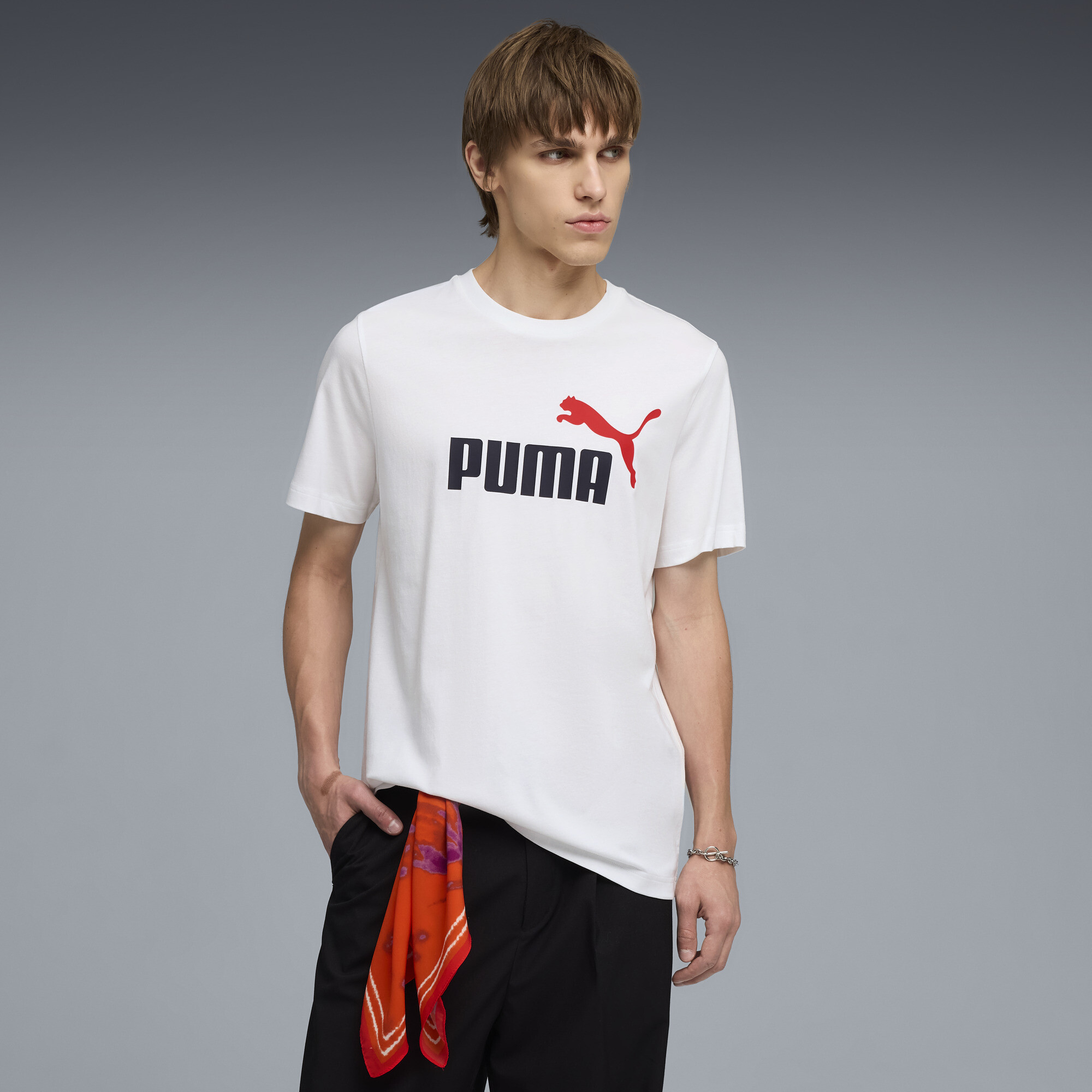 PUMA Essentials 2 Colour No. 1 Logo T-shirt voor Heren, Rood/Wit, Maat L