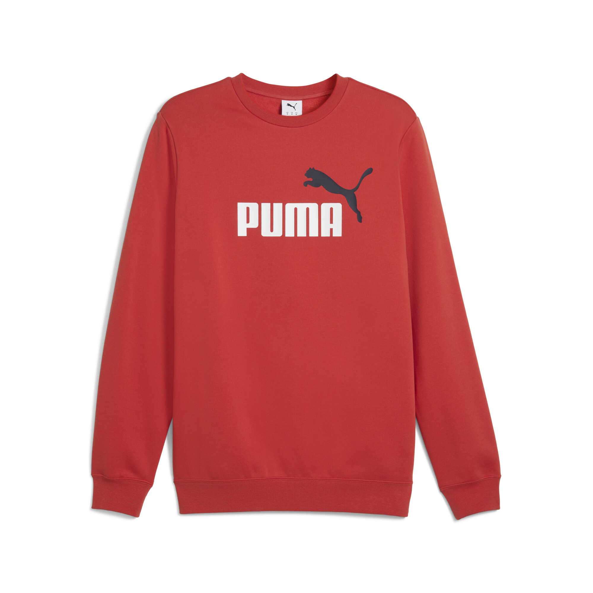 Puma Essentials 2 Colour No. 1 Logo Crew Neck Fleece Sweater Men In Red