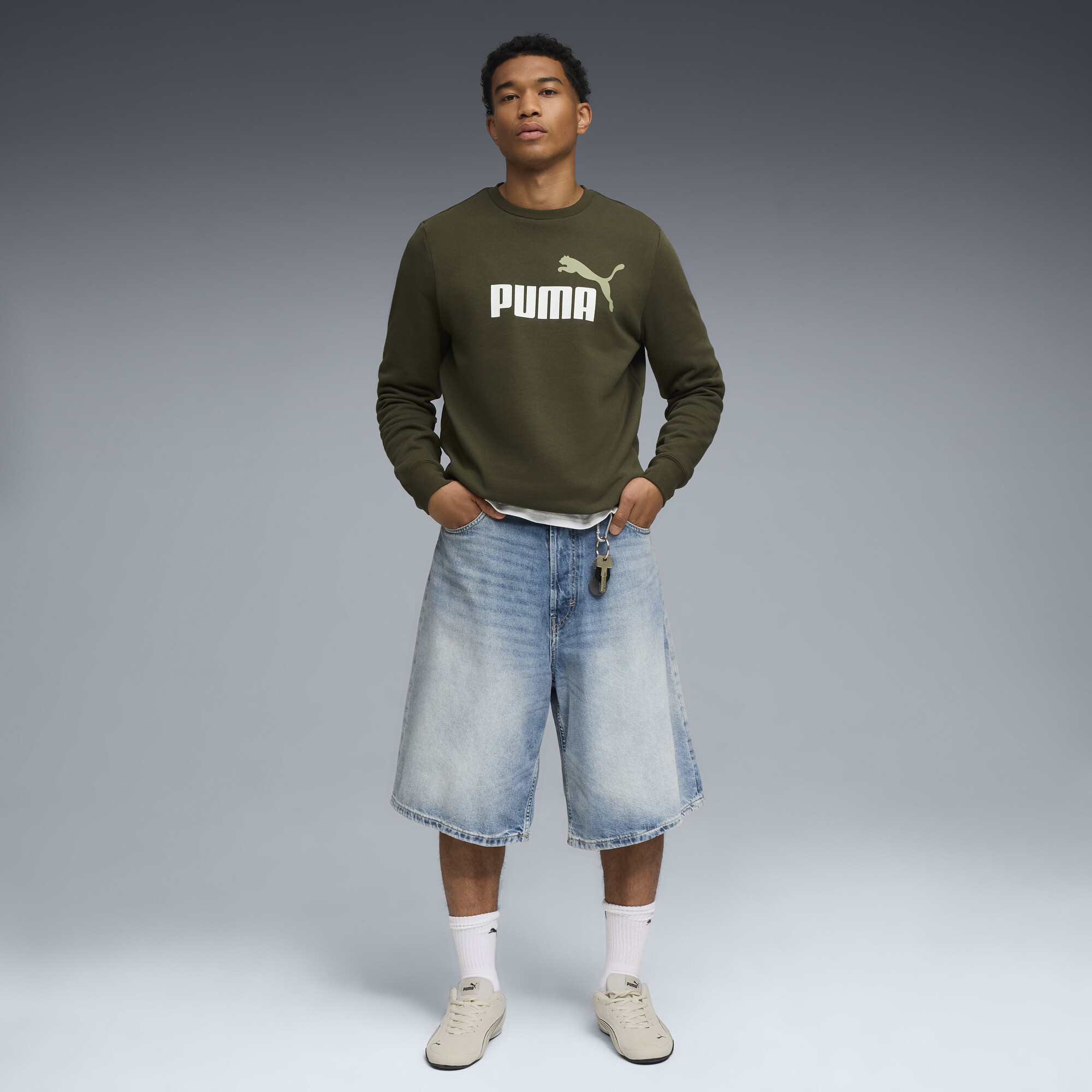 PUMA Essentials 2 Colour No. 1 Logo fleecetrui met ronde hals voor Heren, Maat XL thumbnail 6