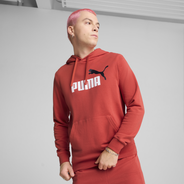 Essentials 2 Colour No. 1 Logo Hoodie Men, Red Fire, large-MEX