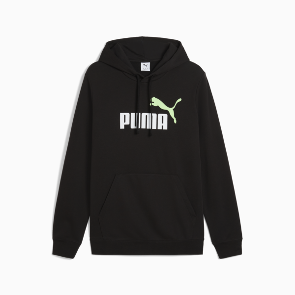 Essentials 2 Colour No. 1 Logo Hoodie Men, PUMA Black-spring fern, large-MEX