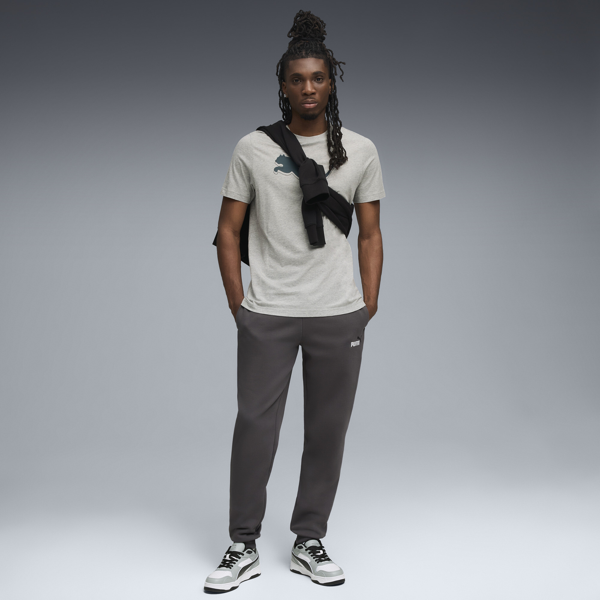 PUMA Essentials 2 Colour No.1 Logo joggingbroek voor Heren, Grijs, Maat S thumbnail 4