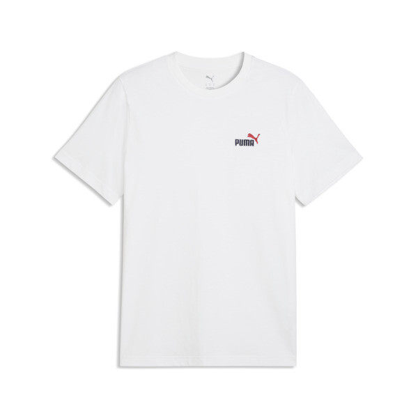 Remera PUMA Essentials 2 Colour Small No. 1 Logo para Hombre En Blanco