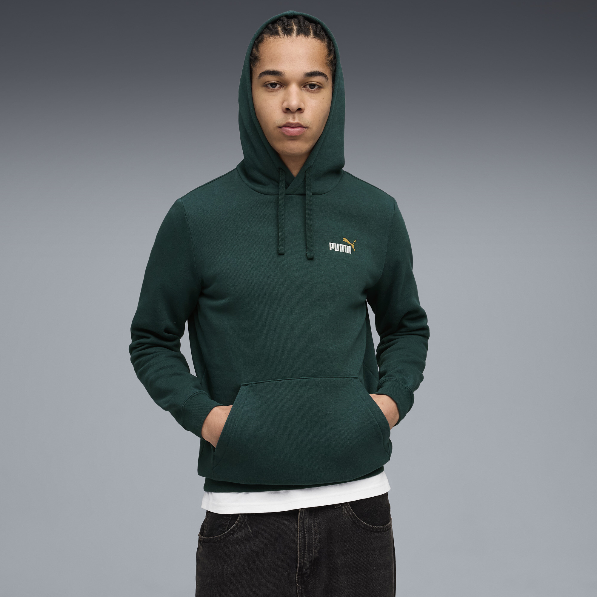 PUMA Essentials 2 Colour Small No. 1 Logo hoodie voor Heren, Groen, Maat XS