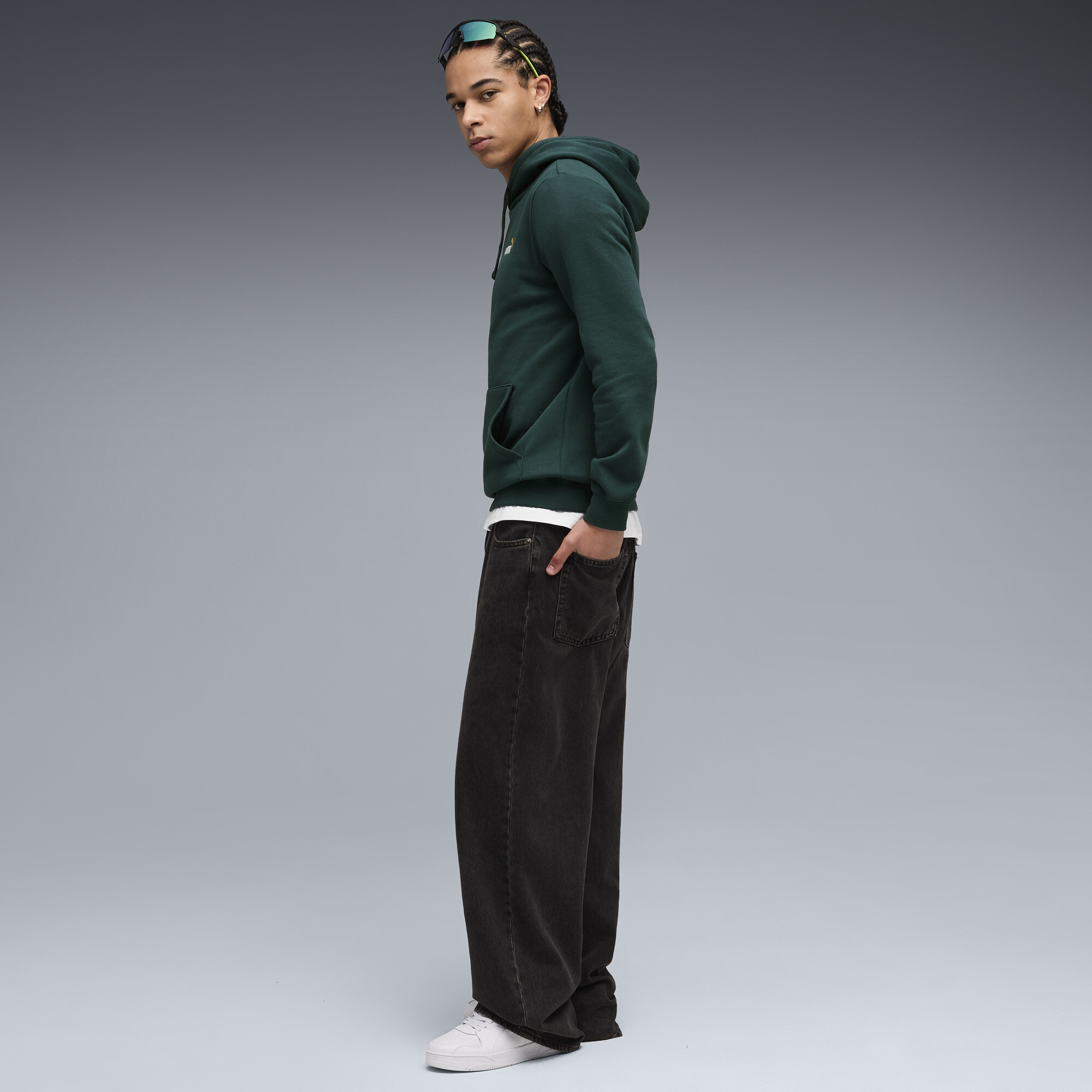 PUMA Essentials 2 Colour Small No. 1 Logo hoodie voor Heren, Groen, Maat XS thumbnail 4