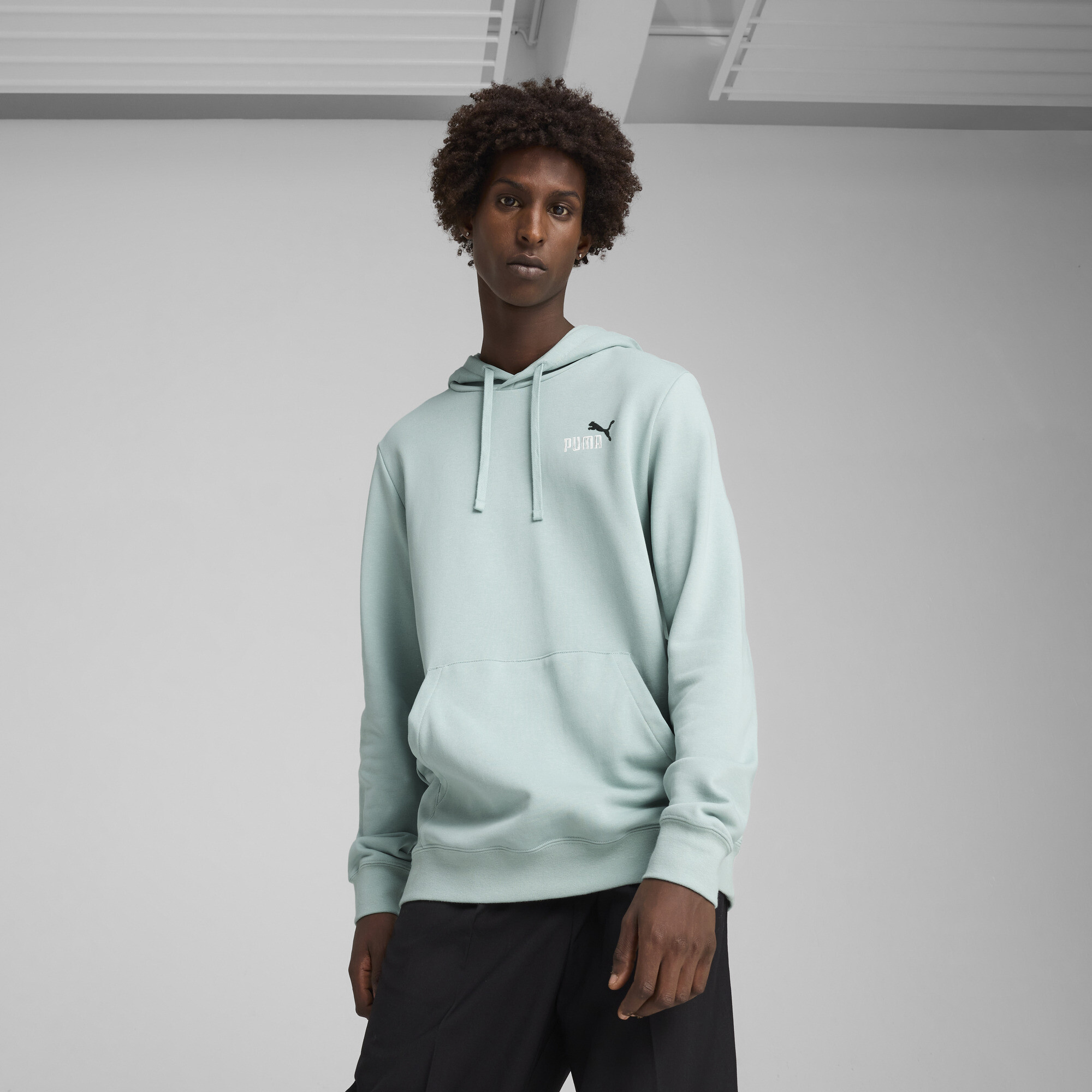 Puma Essentials 2 Colour Small No. 1 Logo Hoodie Herren | Mit Plain | Modern Mint | Größe: M