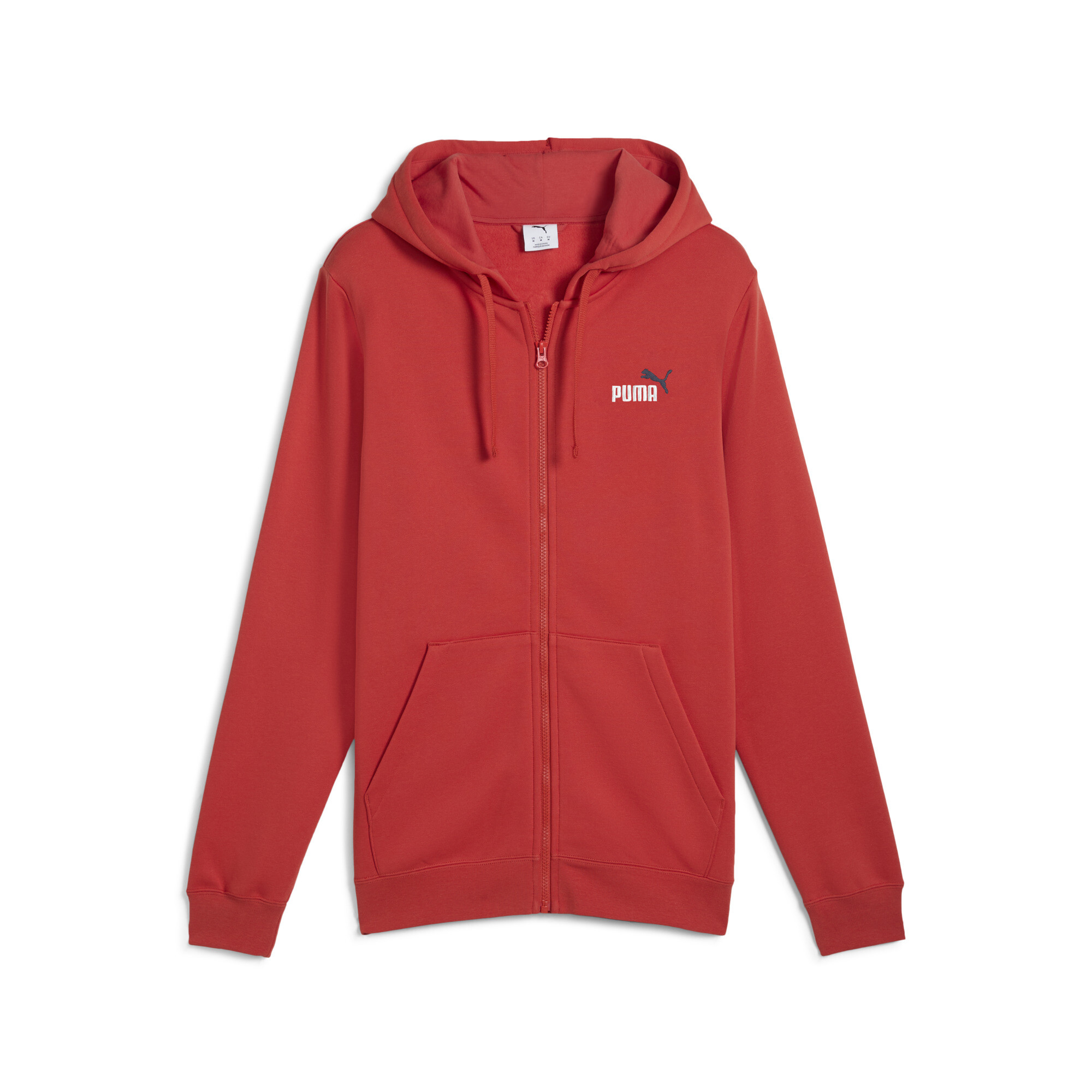 Puma Essentials Small No. 1 Logo Men's Full-zip Hoodie In Red