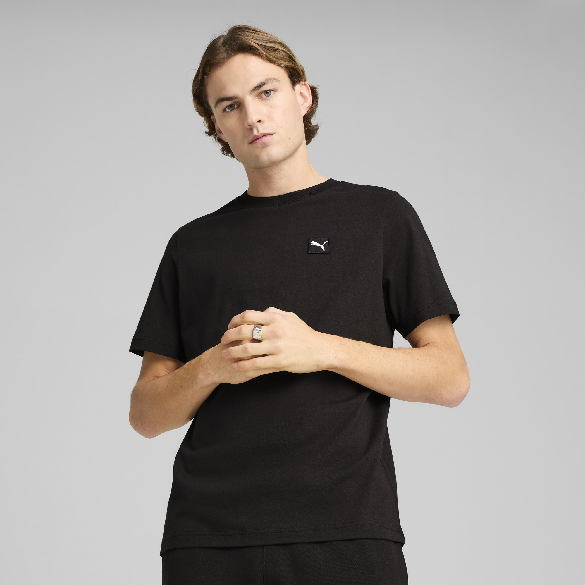 Puma Essentials Elevated T-Shirt Herren | Mit Print | Black | Größe: M