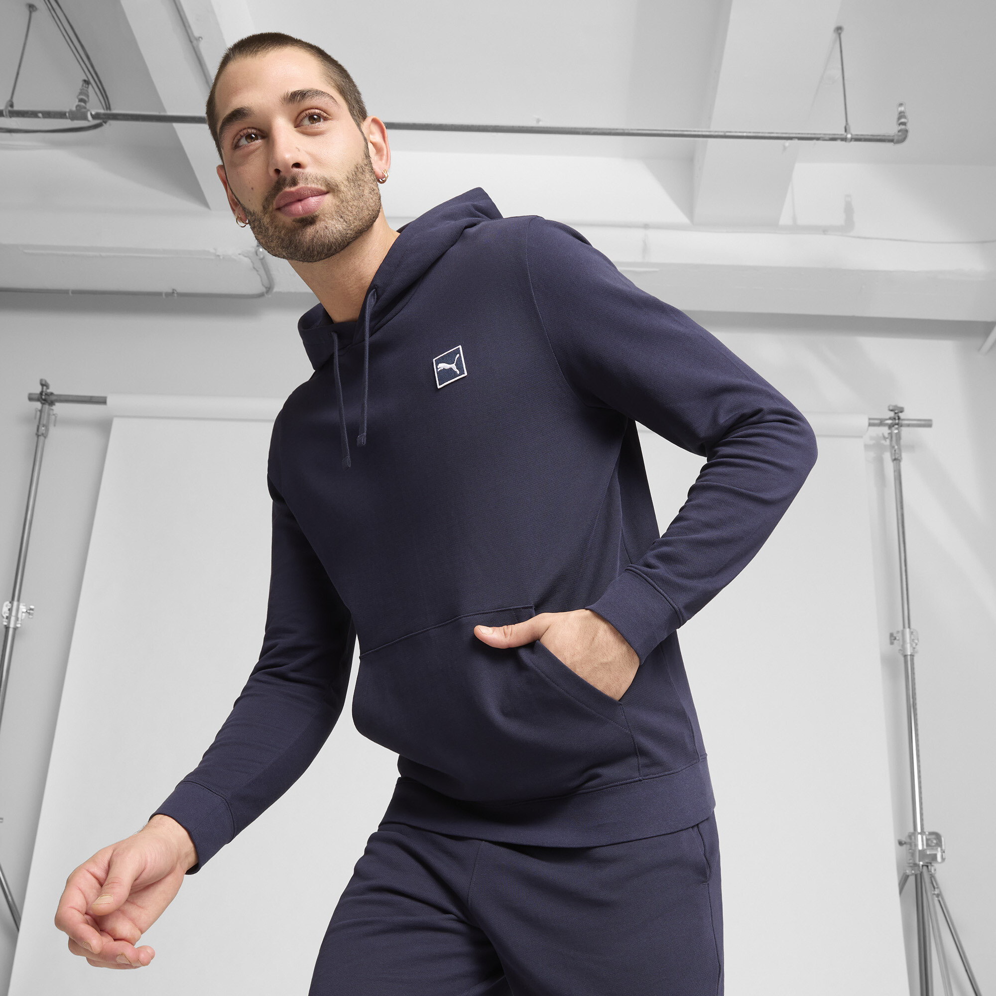 PUMA Elevated Essentials Men's Hoodie in Blue, Size XL
