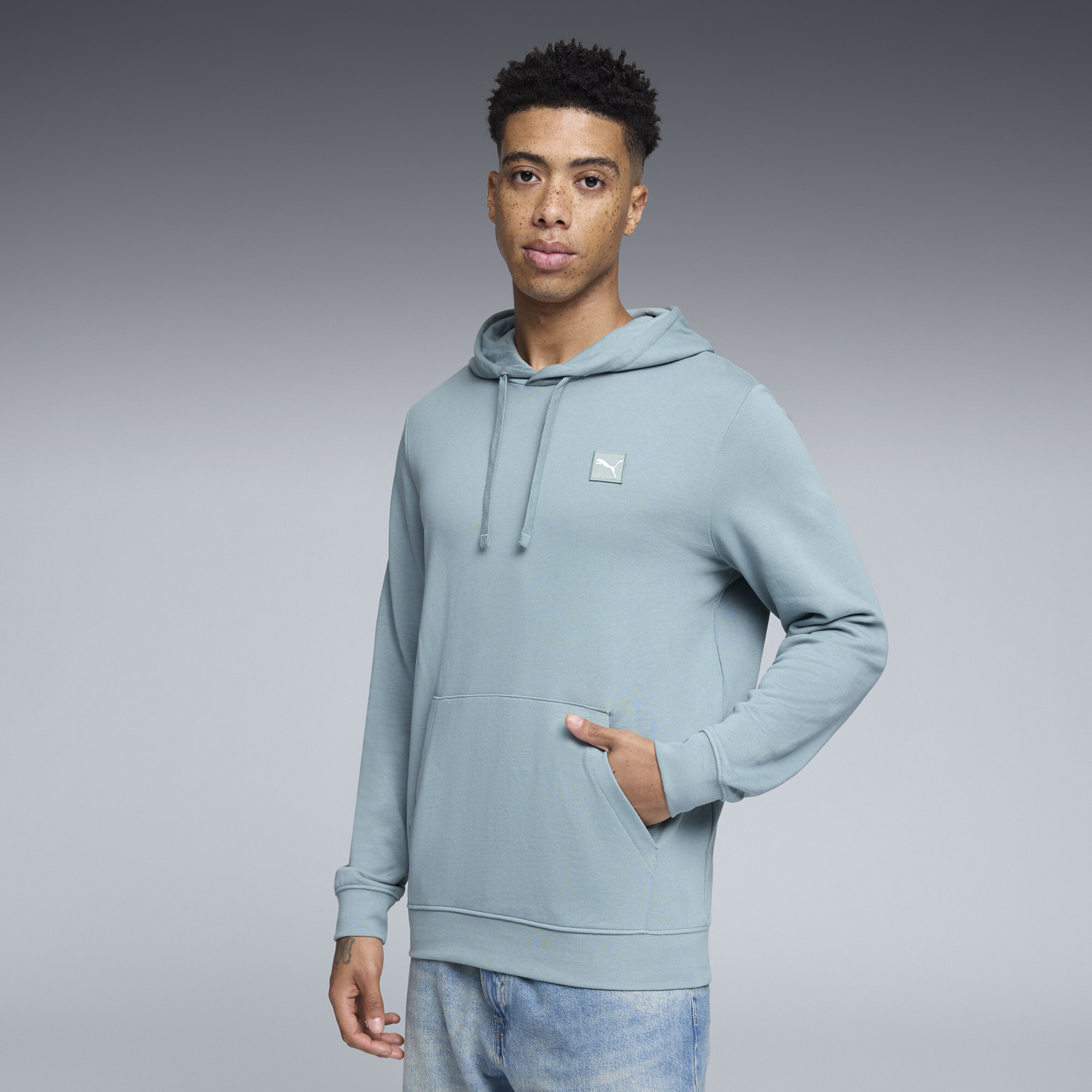 PUMA Elevated Essentials Men's Hoodie in Green, Size M