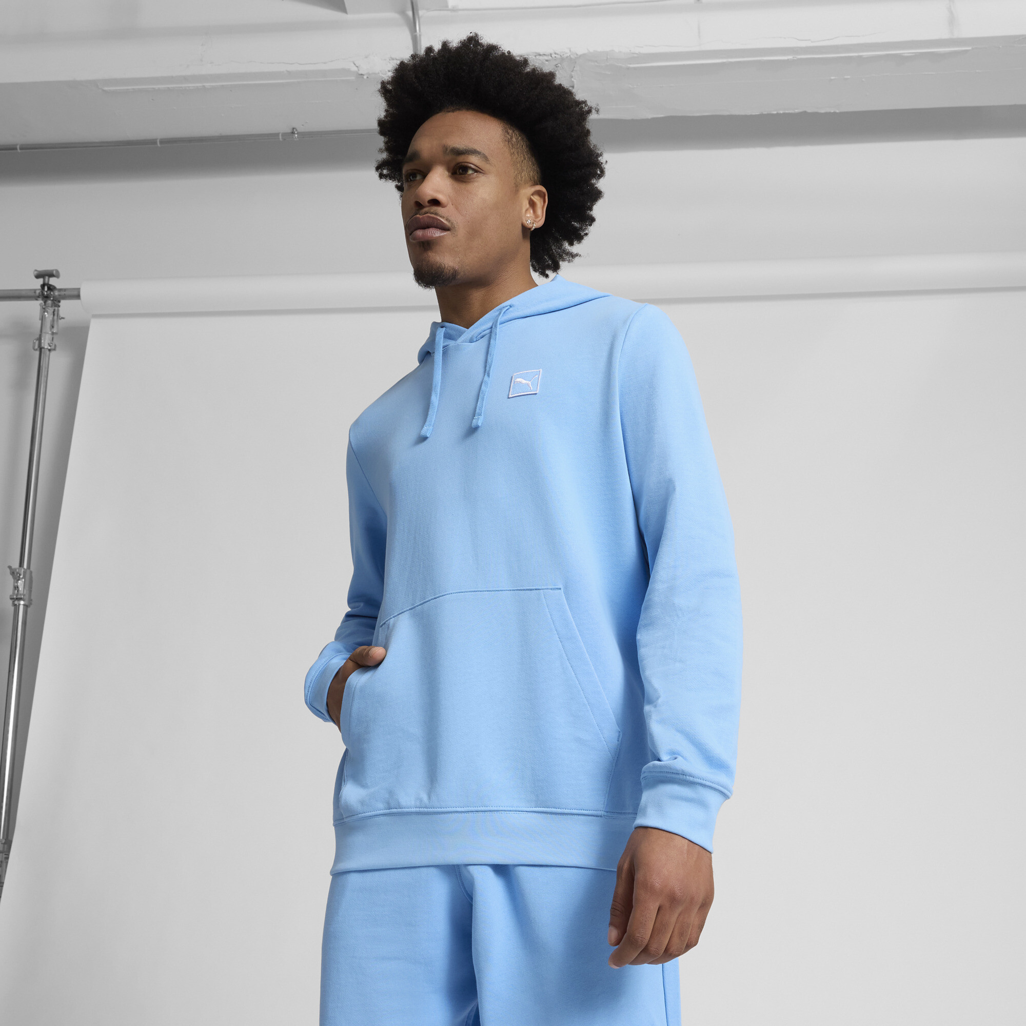 PUMA Elevated Essentials Men's Hoodie in Blue, Size XS