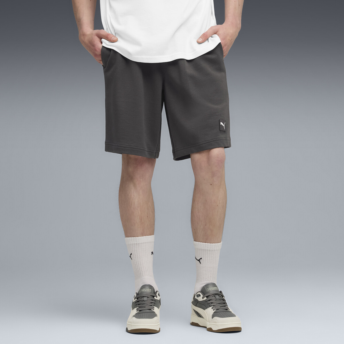 "Essentials Elevated 9"" Shorts Men in Dusky Gray by PUMA, XS"