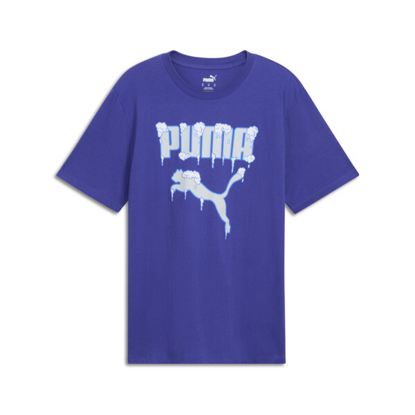 Puma Graphics Frozen Cat Men's T-shirt In Lapis Lazuli