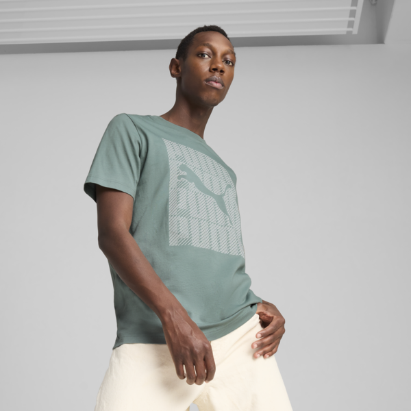 Remera Graphics PUMA Wording para hombre, Green Moon, large-ARG