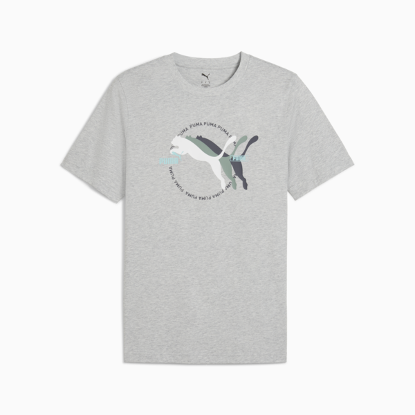 Remera Graphics Multiple Cat Logo para hombre, Light Gray Heather, large-ARG
